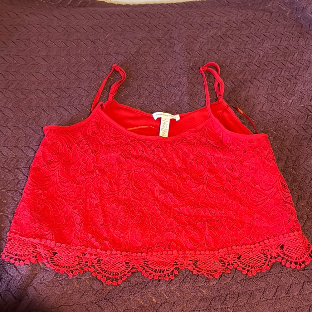 Red Lace Women's cropTop